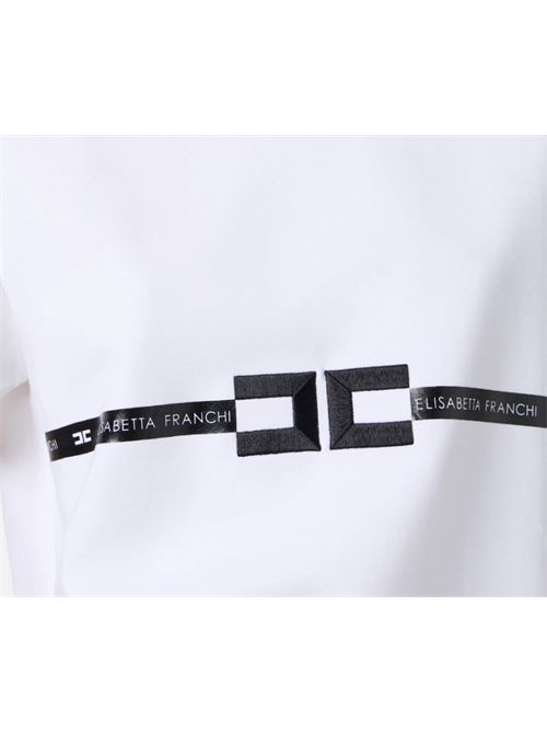 T-SHIRT CON LOGO ELISABETTA FRANCHI | MA02256E2270 Gesso
